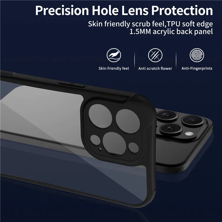LEEU DESIGN for iPhone 16 Pro Max Case 3D Stereo Sound Hole Acrylic+TPU Corners Cushioning Phone Cover
