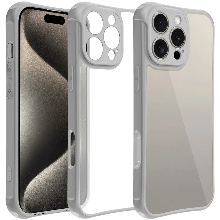 LEEU DESIGN for iPhone 16 Pro Max Case 3D Stereo Sound Hole Acrylic+TPU Corners Cushioning Phone Cover