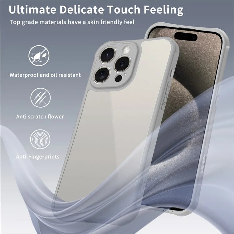 LEEU DESIGN for iPhone 16 Pro Max Case 3D Stereo Sound Hole Acrylic+TPU Corners Cushioning Phone Cover