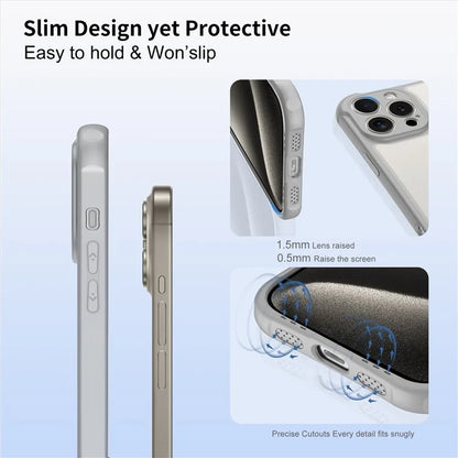 LEEU DESIGN for iPhone 16 Pro Max Case 3D Stereo Sound Hole Acrylic+TPU Corners Cushioning Phone Cover