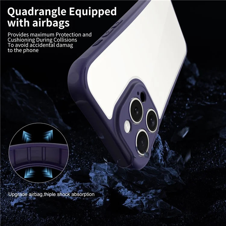 LEEU DESIGN for iPhone 16 Pro Max Case 3D Stereo Sound Hole Acrylic+TPU Corners Cushioning Phone Cover