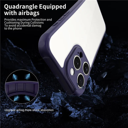 LEEU DESIGN for iPhone 16 Pro Max Case 3D Stereo Sound Hole Acrylic+TPU Corners Cushioning Phone Cover