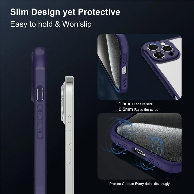 LEEU DESIGN for iPhone 16 Pro Max Case 3D Stereo Sound Hole Acrylic+TPU Corners Cushioning Phone Cover