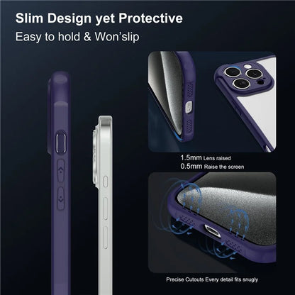 LEEU DESIGN for iPhone 16 Pro Max Case 3D Stereo Sound Hole Acrylic+TPU Corners Cushioning Phone Cover