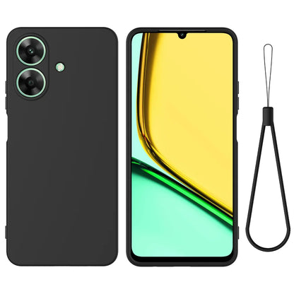 For Realme Note 60 Case Liquid Silicone Anti-Scratch Phone Cover with Hand Strap