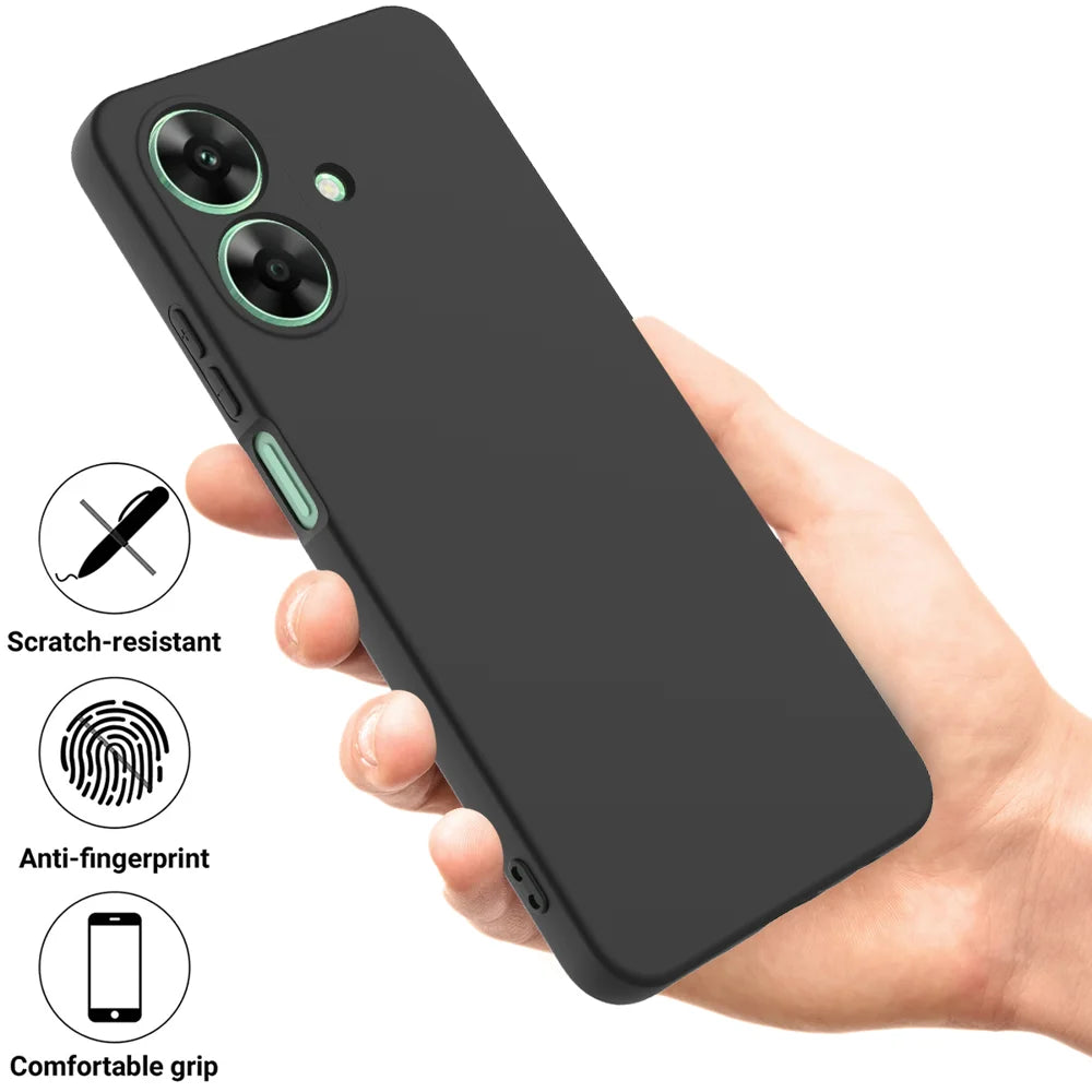 For Realme Note 60 Case Liquid Silicone Anti-Scratch Phone Cover with Hand Strap