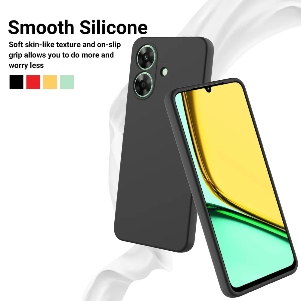 For Realme Note 60 Case Liquid Silicone Anti-Scratch Phone Cover with Hand Strap