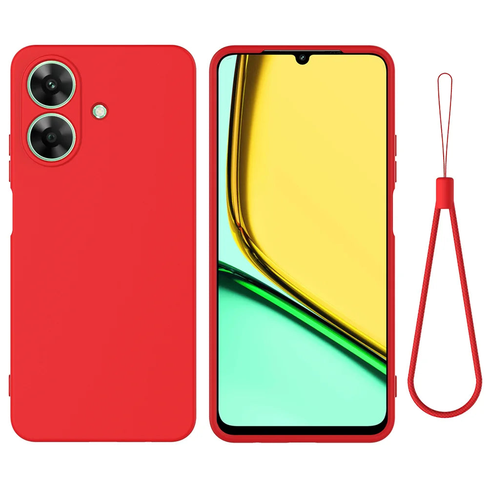 For Realme Note 60 Case Liquid Silicone Anti-Scratch Phone Cover with Hand Strap
