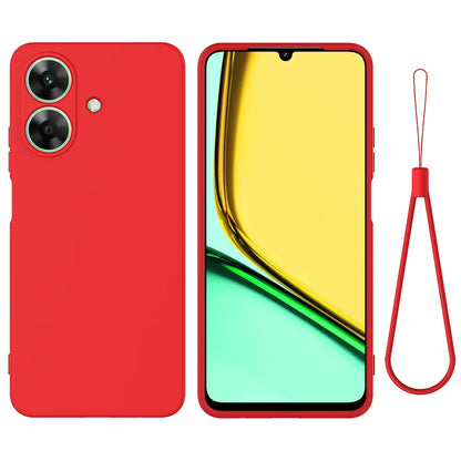 For Realme Note 60 Case Liquid Silicone Anti-Scratch Phone Cover with Hand Strap