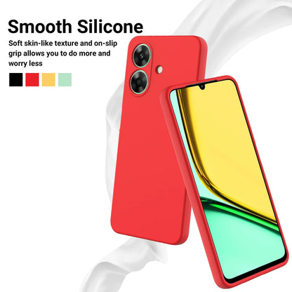 For Realme Note 60 Case Liquid Silicone Anti-Scratch Phone Cover with Hand Strap