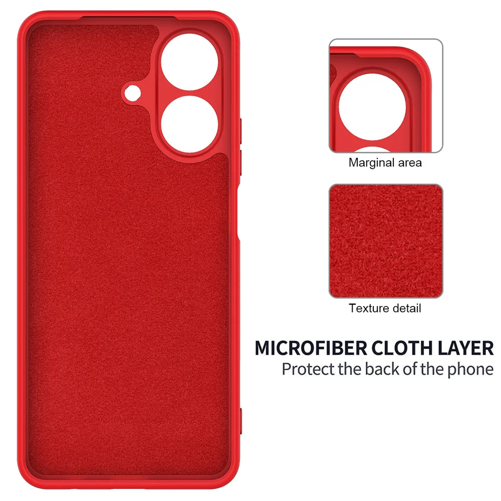For Realme Note 60 Case Liquid Silicone Anti-Scratch Phone Cover with Hand Strap