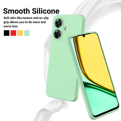 For Realme Note 60 Case Liquid Silicone Anti-Scratch Phone Cover with Hand Strap