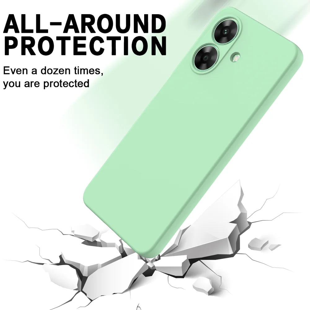 For Realme Note 60 Case Liquid Silicone Anti-Scratch Phone Cover with Hand Strap