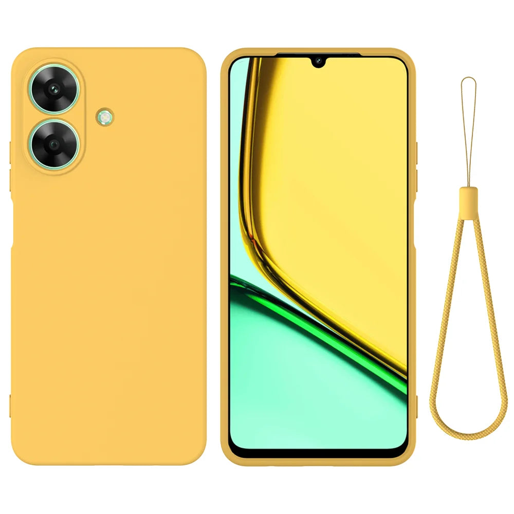 For Realme Note 60 Case Liquid Silicone Anti-Scratch Phone Cover with Hand Strap