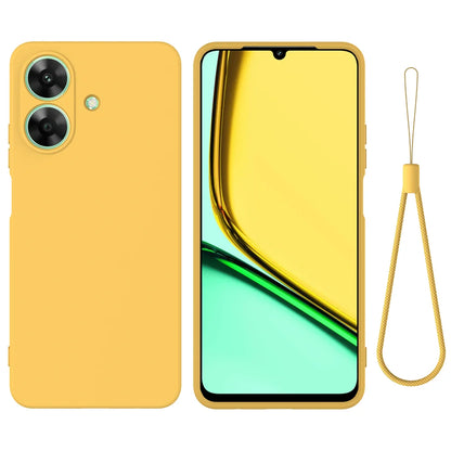 For Realme Note 60 Case Liquid Silicone Anti-Scratch Phone Cover with Hand Strap
