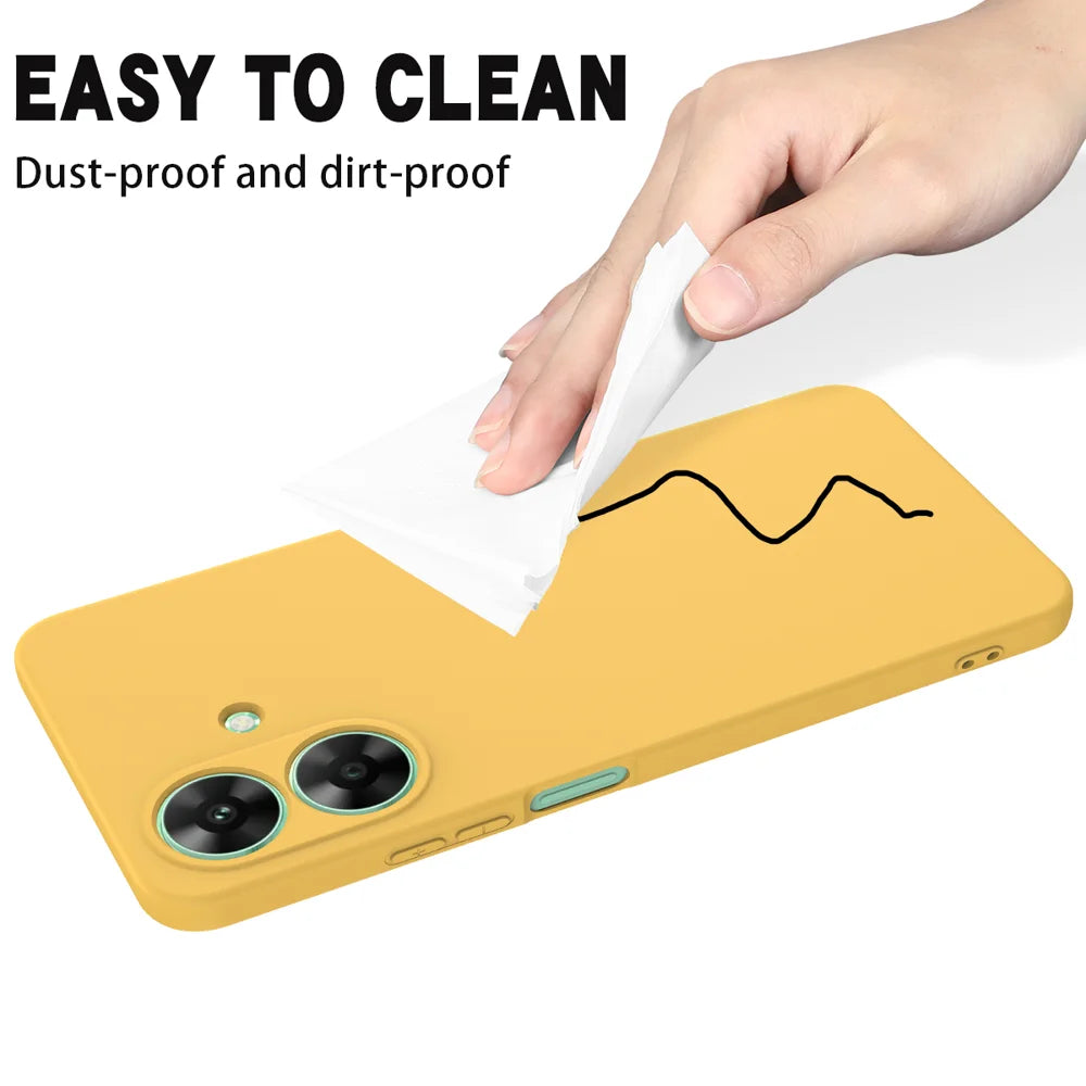 For Realme Note 60 Case Liquid Silicone Anti-Scratch Phone Cover with Hand Strap