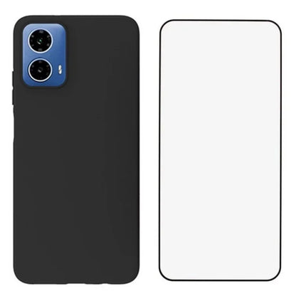 WANLONFENG MS Series for Motorola Moto G45 5G / G34 5G TPU Case Matte Cover with Screen Film (Big Lens Hole)