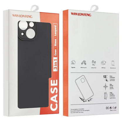 WANLONFENG MS Series for Motorola Moto G45 5G / G34 5G TPU Case Matte Cover with Screen Film (Big Lens Hole)