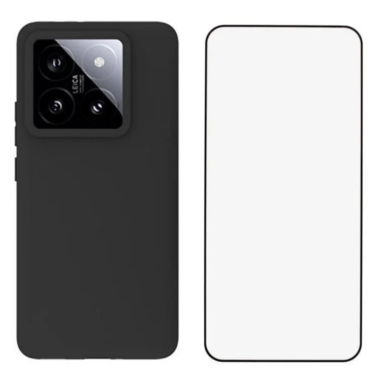 WANLONFENG MS Series for Xiaomi 14T Pro TPU Case Matte Cover with Screen Film (Big Lens Hole)