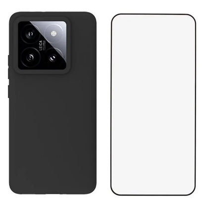WANLONFENG MS Series for Xiaomi 14T Pro TPU Case Matte Cover with Screen Film (Big Lens Hole)