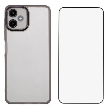 WANLONFENG DKSM Series for Samsung Galaxy A06 TPU Case Electroplated Frame with Tempered Glass