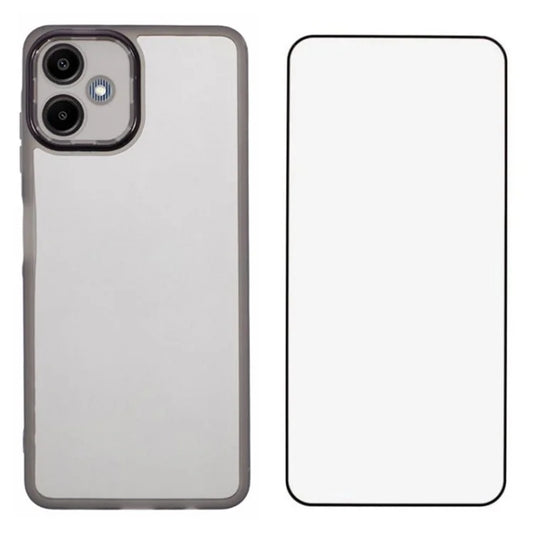 WANLONFENG DKSM Series for Samsung Galaxy A06 TPU Case Electroplated Frame with Tempered Glass