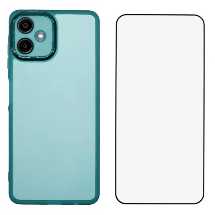 WANLONFENG DKSM Series for Samsung Galaxy A06 TPU Case Electroplated Frame with Tempered Glass