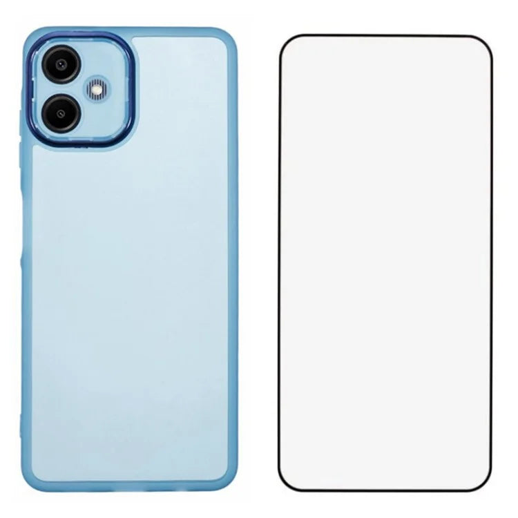 WANLONFENG DKSM Series for Samsung Galaxy A06 TPU Case Electroplated Frame with Tempered Glass
