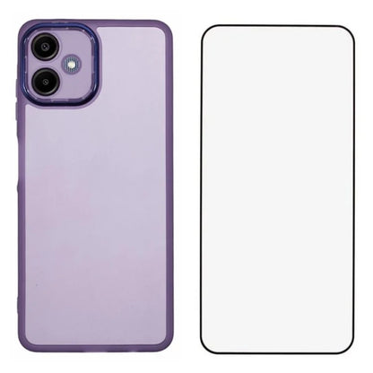 WANLONFENG DKSM Series for Samsung Galaxy A06 TPU Case Electroplated Frame with Tempered Glass