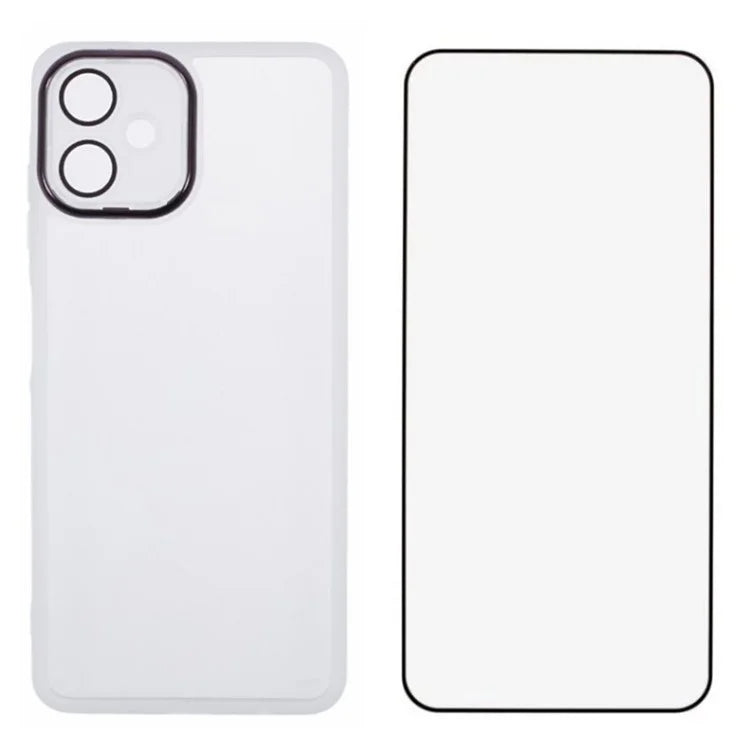 WANLONFENG DKSM Series for Samsung Galaxy A06 TPU Case Electroplated Frame with Tempered Glass