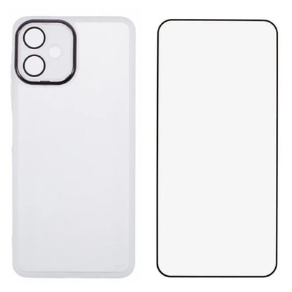 WANLONFENG DKSM Series for Samsung Galaxy A06 TPU Case Electroplated Frame with Tempered Glass