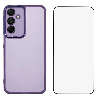 WANLONFENG DKSM Series for Samsung Galaxy A16 5G TPU Case Electroplated Frame with Tempered Glass