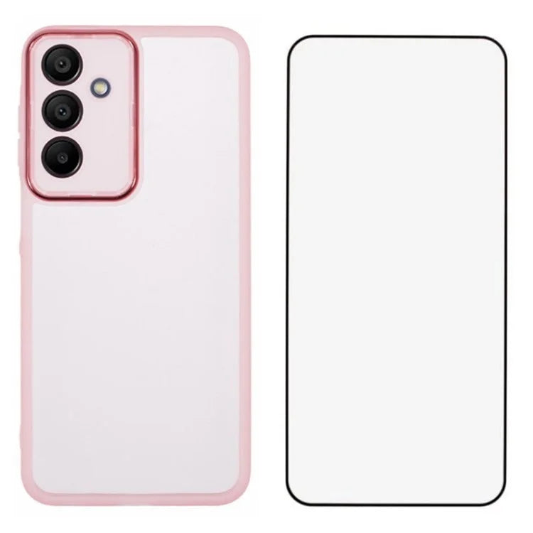 WANLONFENG DKSM Series for Samsung Galaxy A16 5G TPU Case Electroplated Frame with Tempered Glass