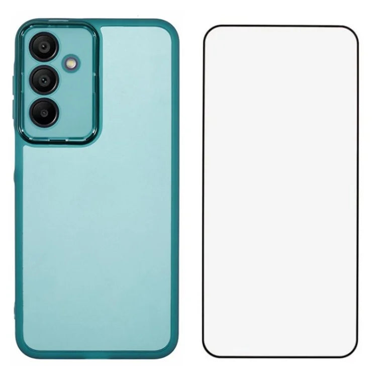 WANLONFENG DKSM Series for Samsung Galaxy A16 5G TPU Case Electroplated Frame with Tempered Glass