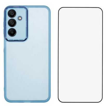 WANLONFENG DKSM Series for Samsung Galaxy A16 5G TPU Case Electroplated Frame with Tempered Glass