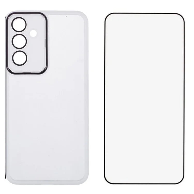 WANLONFENG DKSM Series for Samsung Galaxy A16 5G TPU Case Electroplated Frame with Tempered Glass