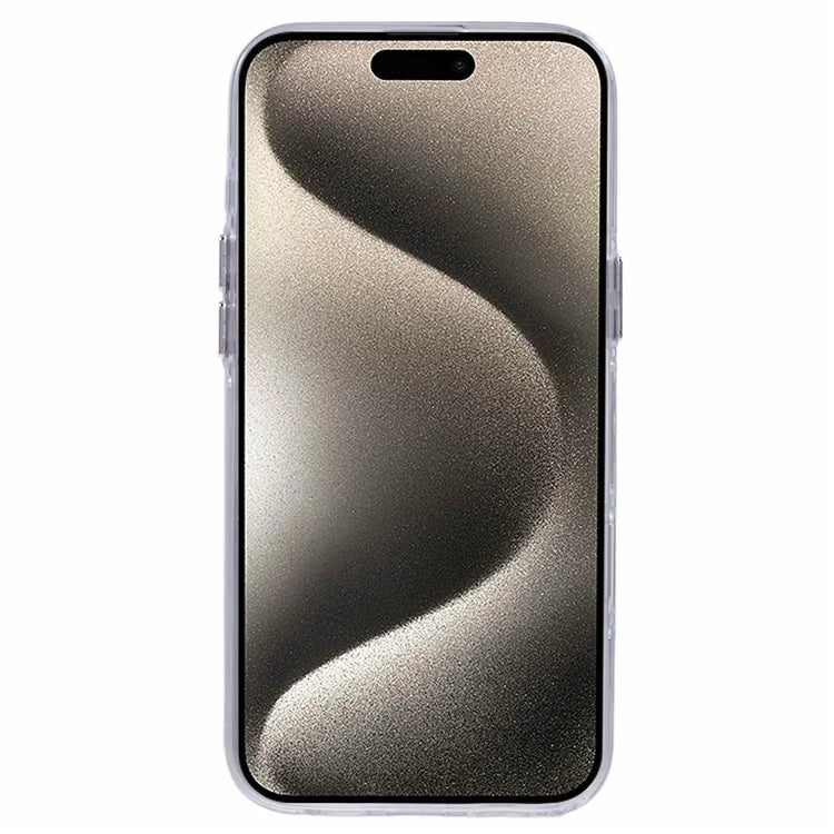 For iPhone 16 Case Silicone+PC IMD Laser Texture Matte Phone Cover