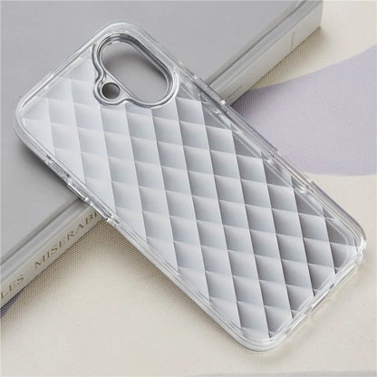 For iPhone 16 Case Silicone+PC IMD Laser Texture Matte Phone Cover