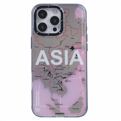 YOUNGKIT Global Series for iPhone 16 Pro Magnetic Case IMD Map Design PC+TPU Phone Cover