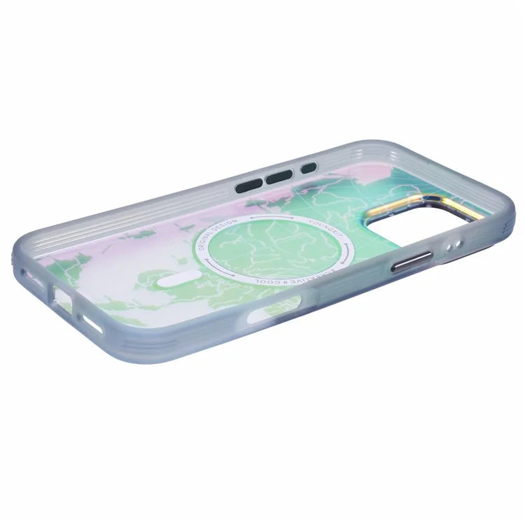 YOUNGKIT Global Series for iPhone 16 Pro Magnetic Case IMD Map Design PC+TPU Phone Cover