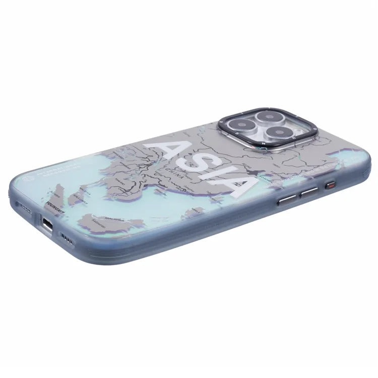 YOUNGKIT Global Series for iPhone 16 Pro Magnetic Case IMD Map Design PC+TPU Phone Cover