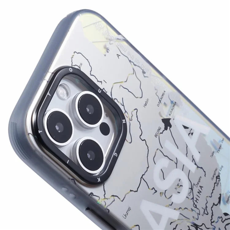 YOUNGKIT Global Series for iPhone 16 Pro Magnetic Case IMD Map Design PC+TPU Phone Cover