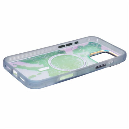 YOUNGKIT Global Series for iPhone 16 Pro Magnetic Case IMD Map Design PC+TPU Phone Cover