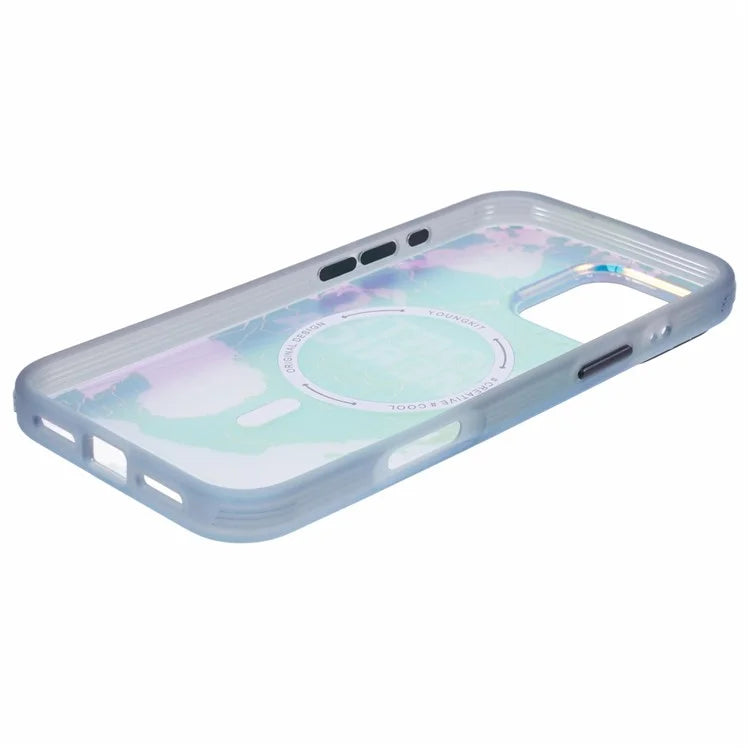 YOUNGKIT Global Series for iPhone 16 Pro Magnetic Case IMD Map Design PC+TPU Phone Cover