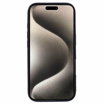 KIGC For iPhone 15 Pro Max Case Litchi Texture Leather Coated PC+TPU Phone Cover