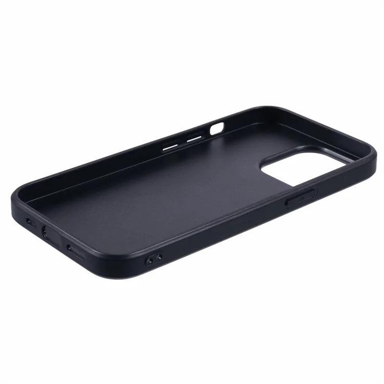 KIGC For iPhone 15 Pro Max Case Litchi Texture Leather Coated PC+TPU Phone Cover