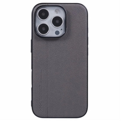 KIGC For iPhone 15 Pro Case Litchi Texture Leather Coated PC+TPU Phone Cover