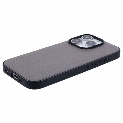 KIGC For iPhone 15 Pro Case Litchi Texture Leather Coated PC+TPU Phone Cover