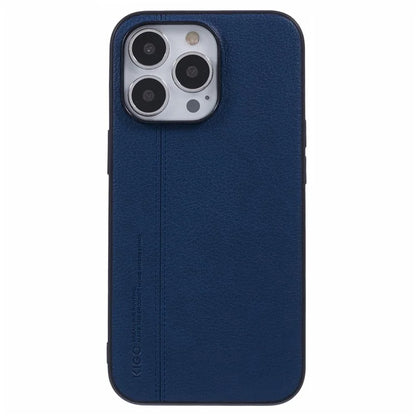 KIGC For iPhone 15 Pro Case Litchi Texture Leather Coated PC+TPU Phone Cover