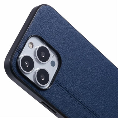 KIGC For iPhone 15 Pro Case Litchi Texture Leather Coated PC+TPU Phone Cover